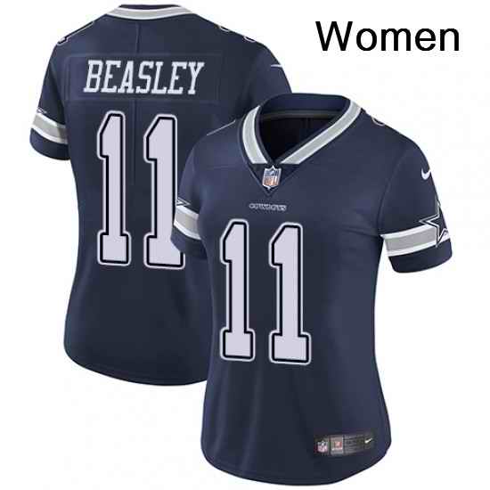 Womens Nike Dallas Cowboys 11 Cole Beasley Navy Blue Team Color Vapor Untouchable Limited Player NFL Jersey